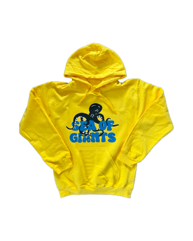 Octopus Logo in Yellow Pullover Hoodie